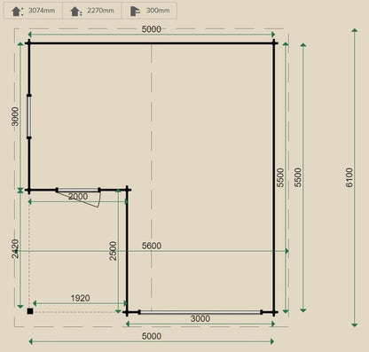 Lugarde Garage 5.0m x 5.5m