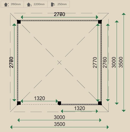 Lugarde Free Standing Gazebo 3.0x3.0m