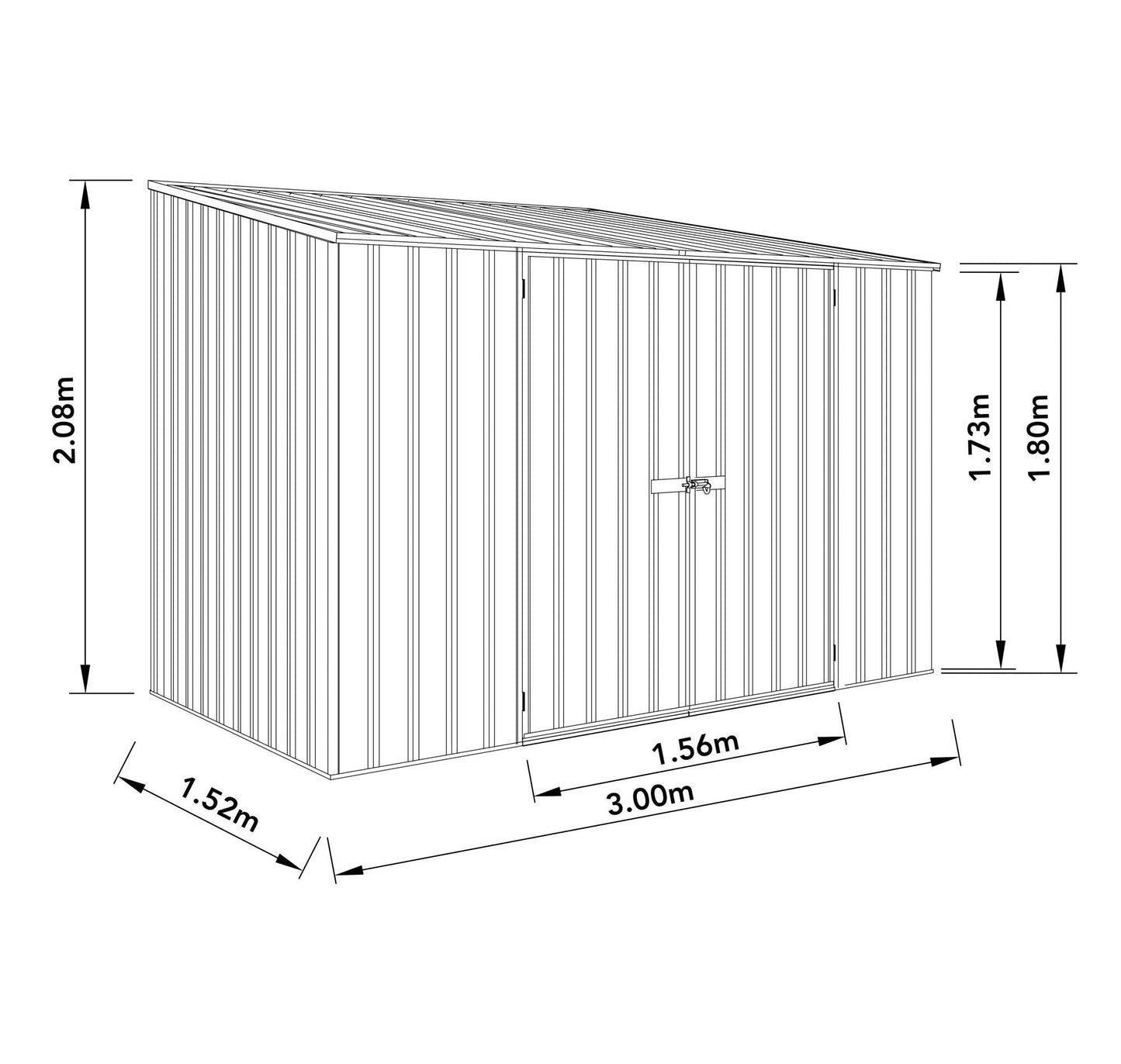 Mercia Absco Space Saver Metal Shed 10'x5'
