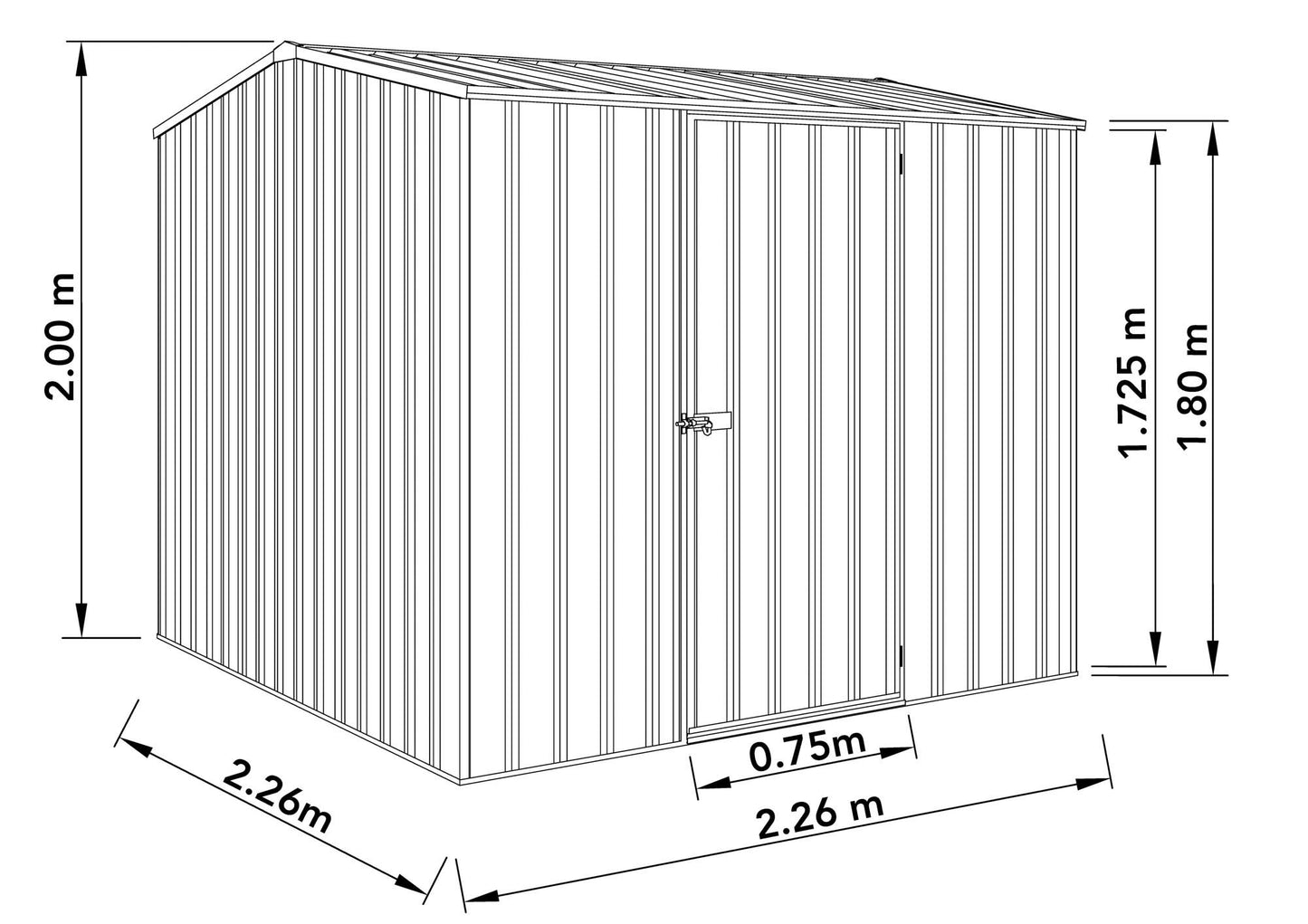 Mercia Absco Premier Metal Shed 7'5"x7'5"