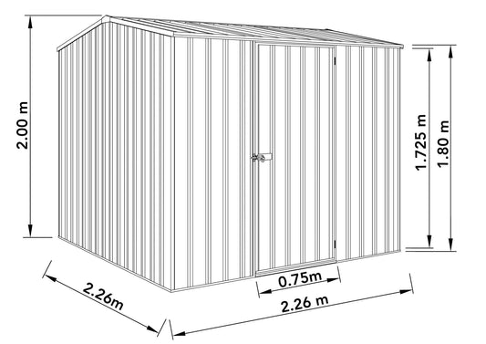 Mercia Absco Premier Metal Shed 7'5"x7'5"