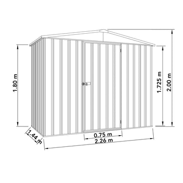 Mercia Absco Regent Metal Shed 2.26m x 1.14m