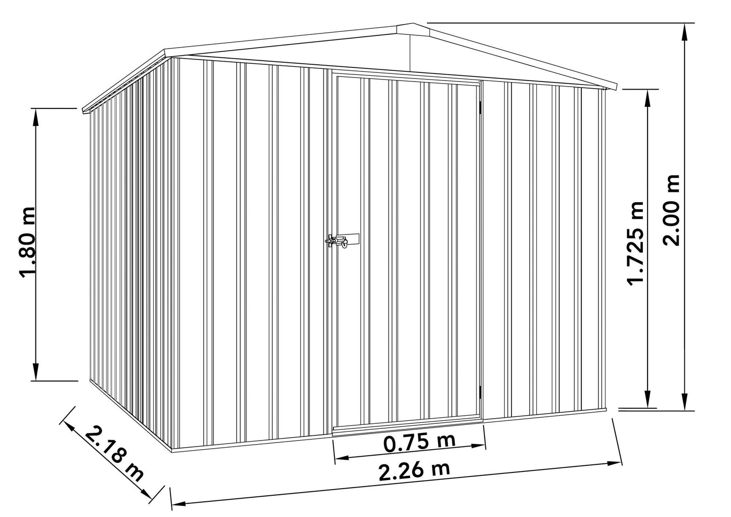 Mercia Absco Regent Metal Shed 2.26m x 2.18m
