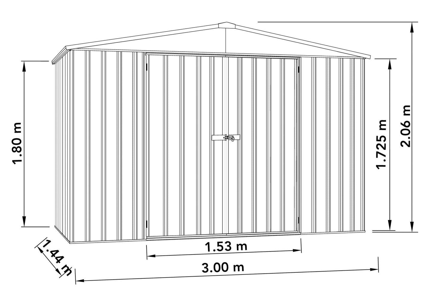 Mercia Absco Regent Metal Shed 3m x 1.44m