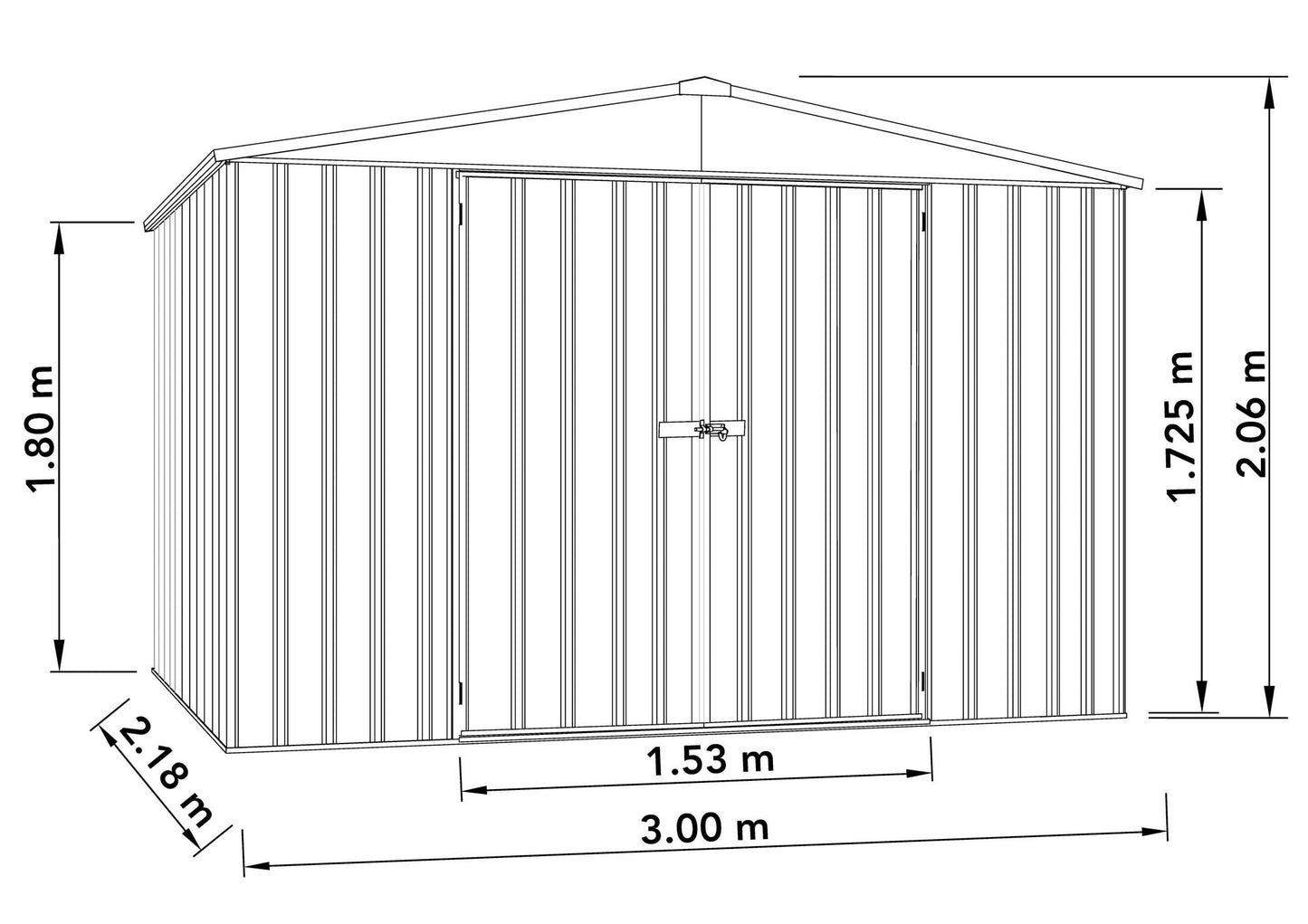 Mercia Absco Regent Metal Shed 3m x 2.18m