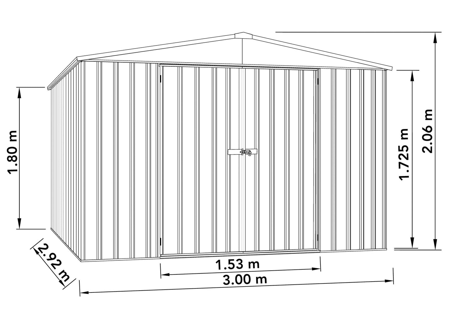 Mercia Absco Regent Metal Shed 3m x 2.92m