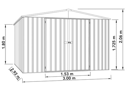 Mercia Absco Regent Metal Shed 3m x 2.92m