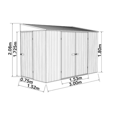 Mercia Absco Bike Shed - Metal Shed 10' x 5'