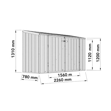 Mercia Absco Bike Store Metal Shed 7'5"x2'5"