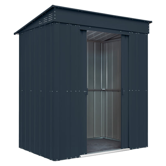 6 x 4 Globel Pent Metal Shed - Green or Grey