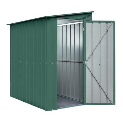 4 x 6 Globel Lean-To Metal Shed - Green or Grey