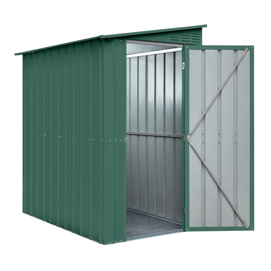 4 x 6 Globel Lean-To Metal Shed - Green or Grey