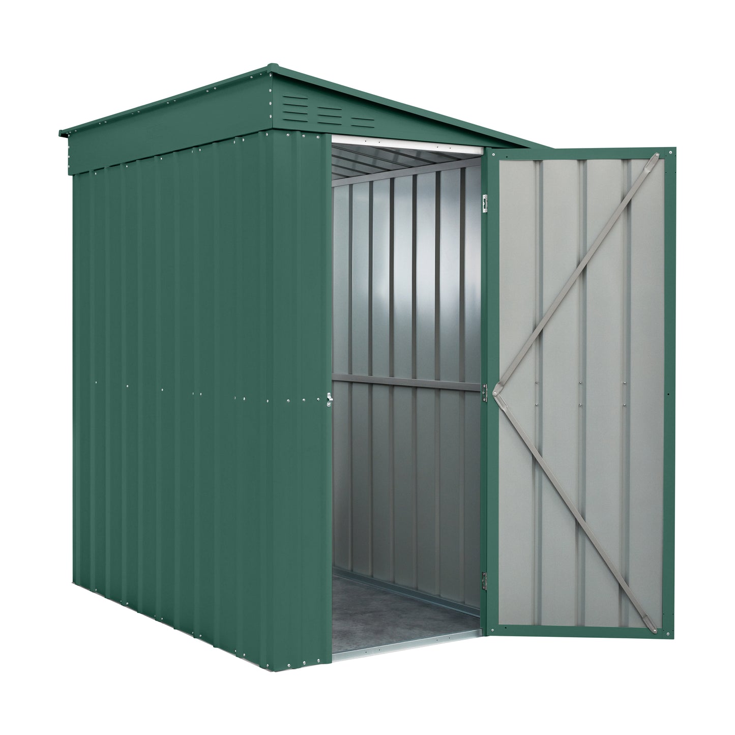 4 x 6 Globel Lean-To Metal Shed - Green or Grey