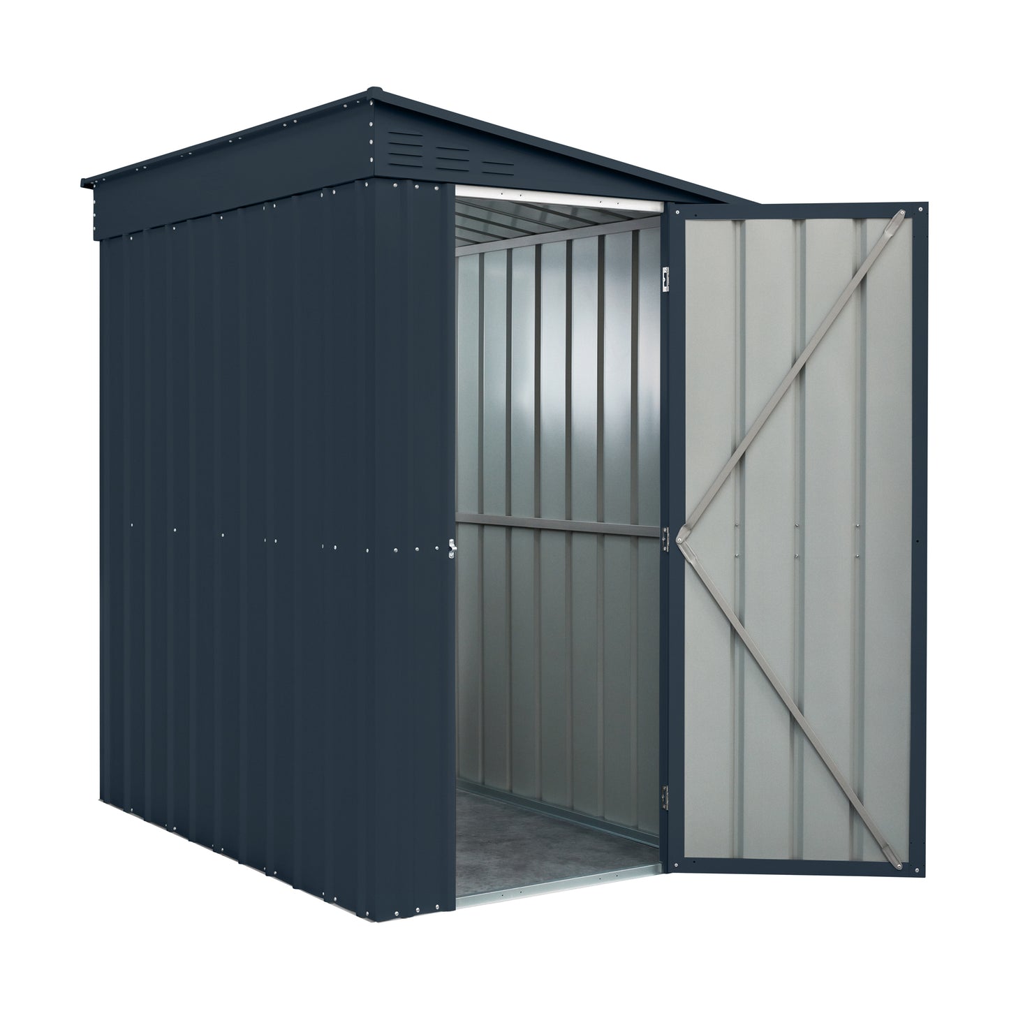 4 x 6 Globel Lean-To Metal Shed - Green or Grey