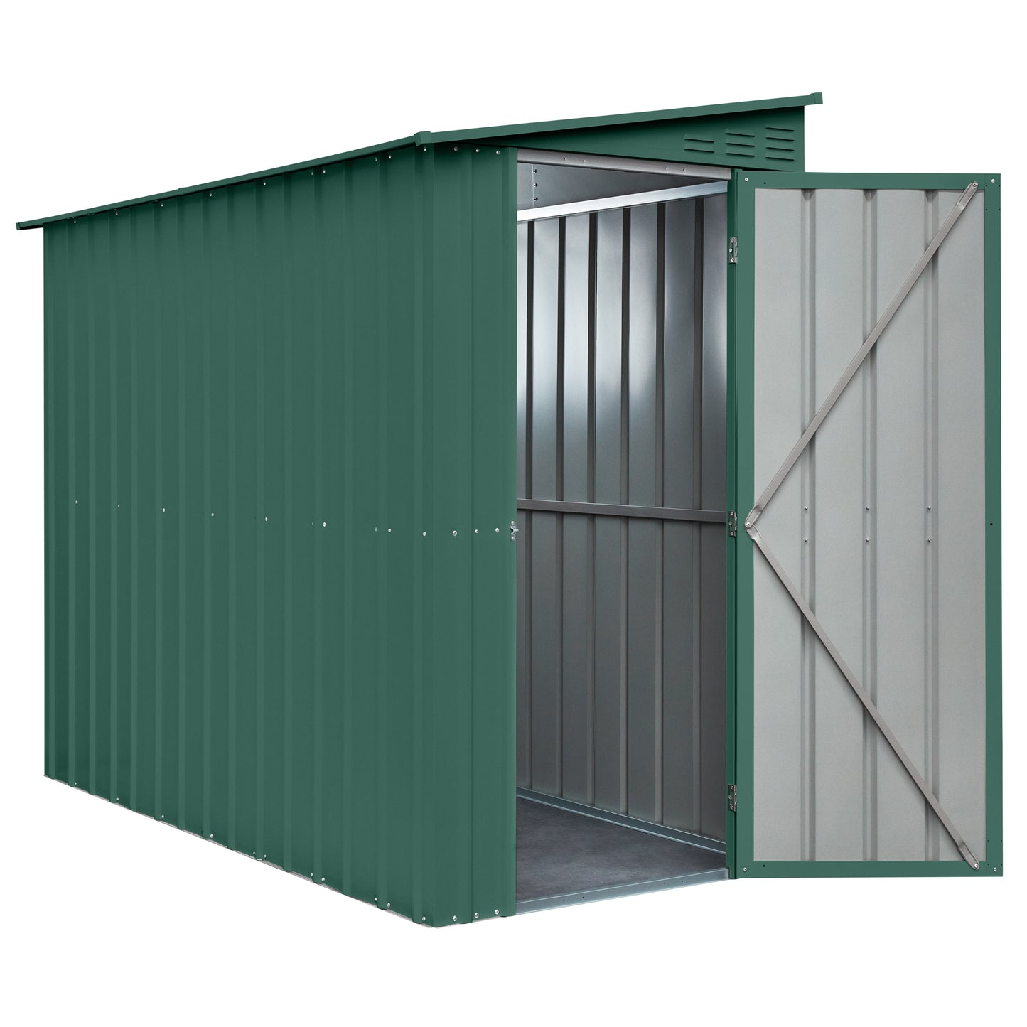 4 x 8 Globel Lean-To Metal Shed - Green or Grey