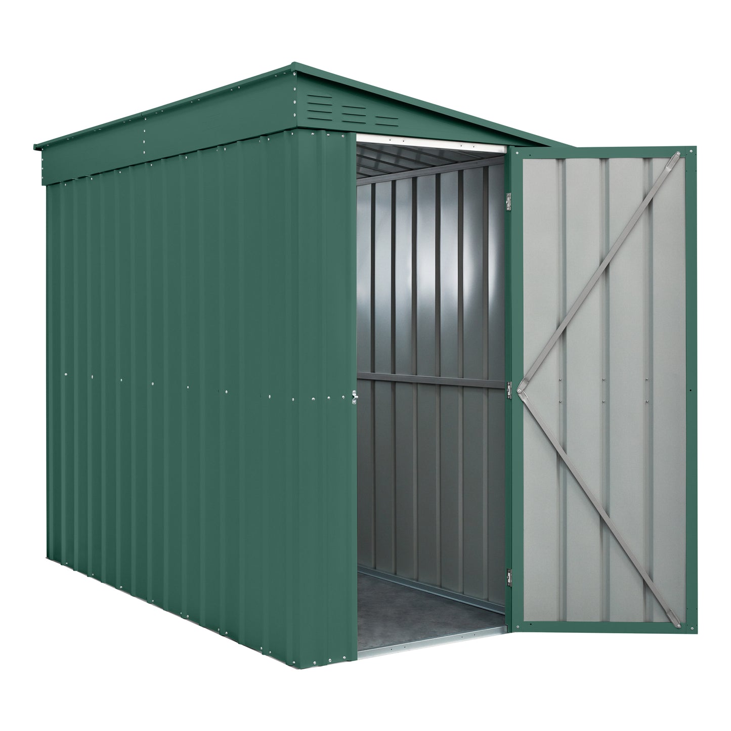 4 x 8 Globel Lean-To Metal Shed - Green or Grey