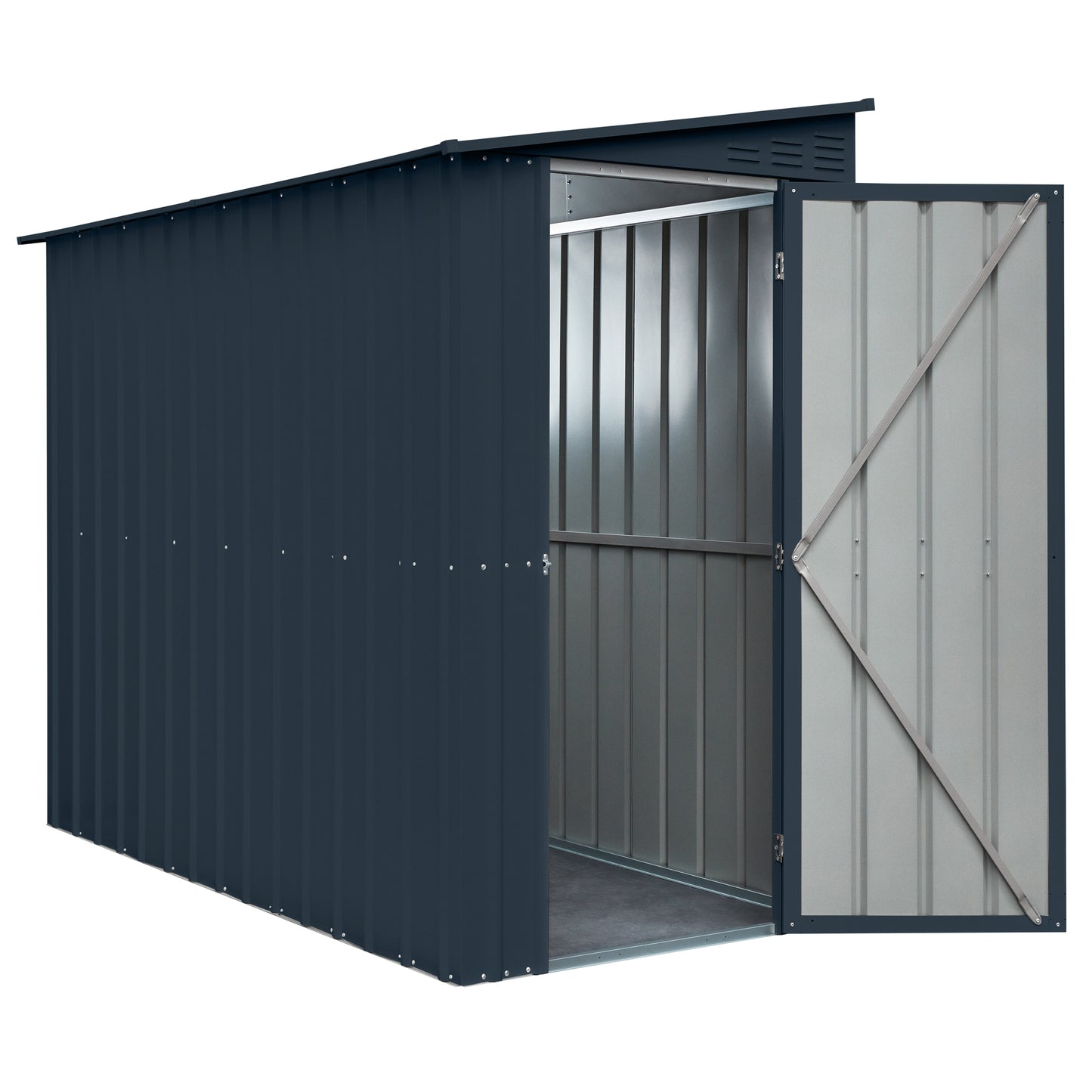 4 x 8 Globel Lean-To Metal Shed - Green or Grey