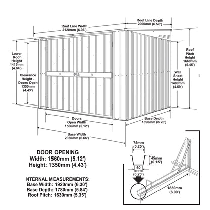6 x 6 Globel Bike Locker - Green or Grey