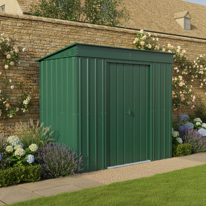 8 x 4 Globel Pent Metal Shed - Green or Grey