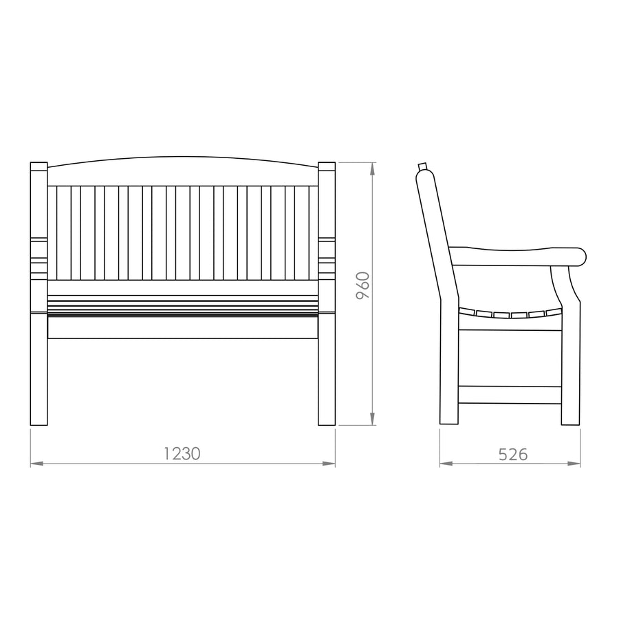 Carlton Two Seater 4ft Bench