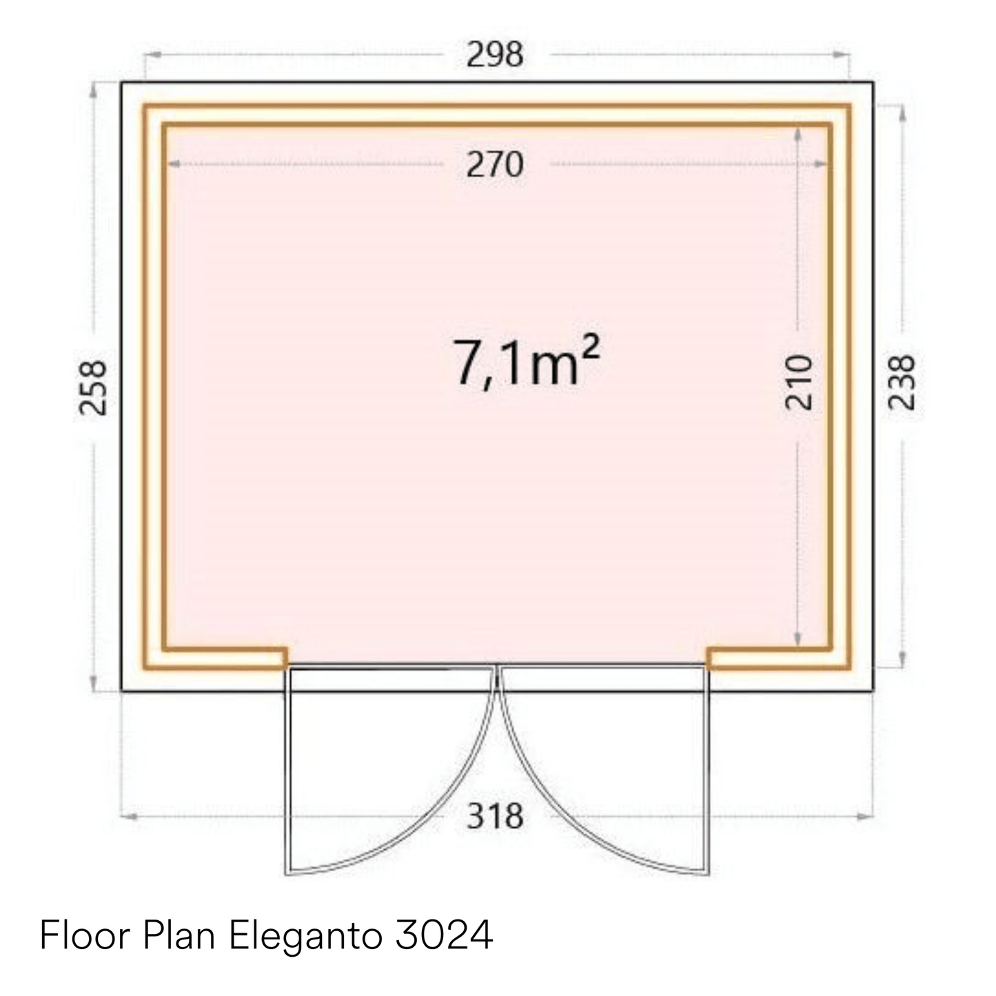 Telluria Eleganto Heavy Duty Steel Shed - 3m x 2.4m (10x8ft)