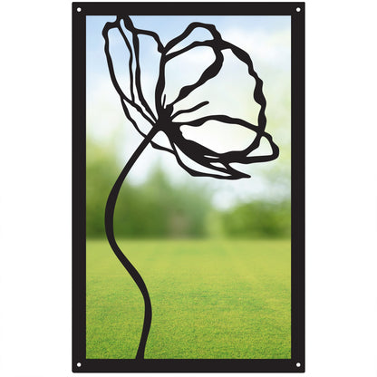 Poppy Flower, SunCatcher Garden Mirror Rectangular Design