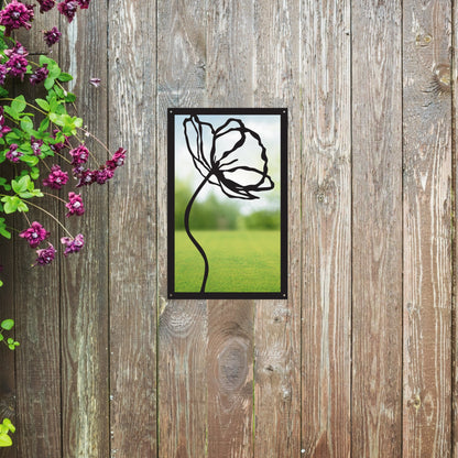 Poppy Flower, SunCatcher Garden Mirror Rectangular Design