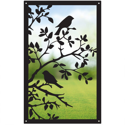 Song Birds in a Tree, SunCatcher Garden Mirror Rectangular Design