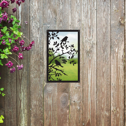Song Birds in a Tree, SunCatcher Garden Mirror Rectangular Design