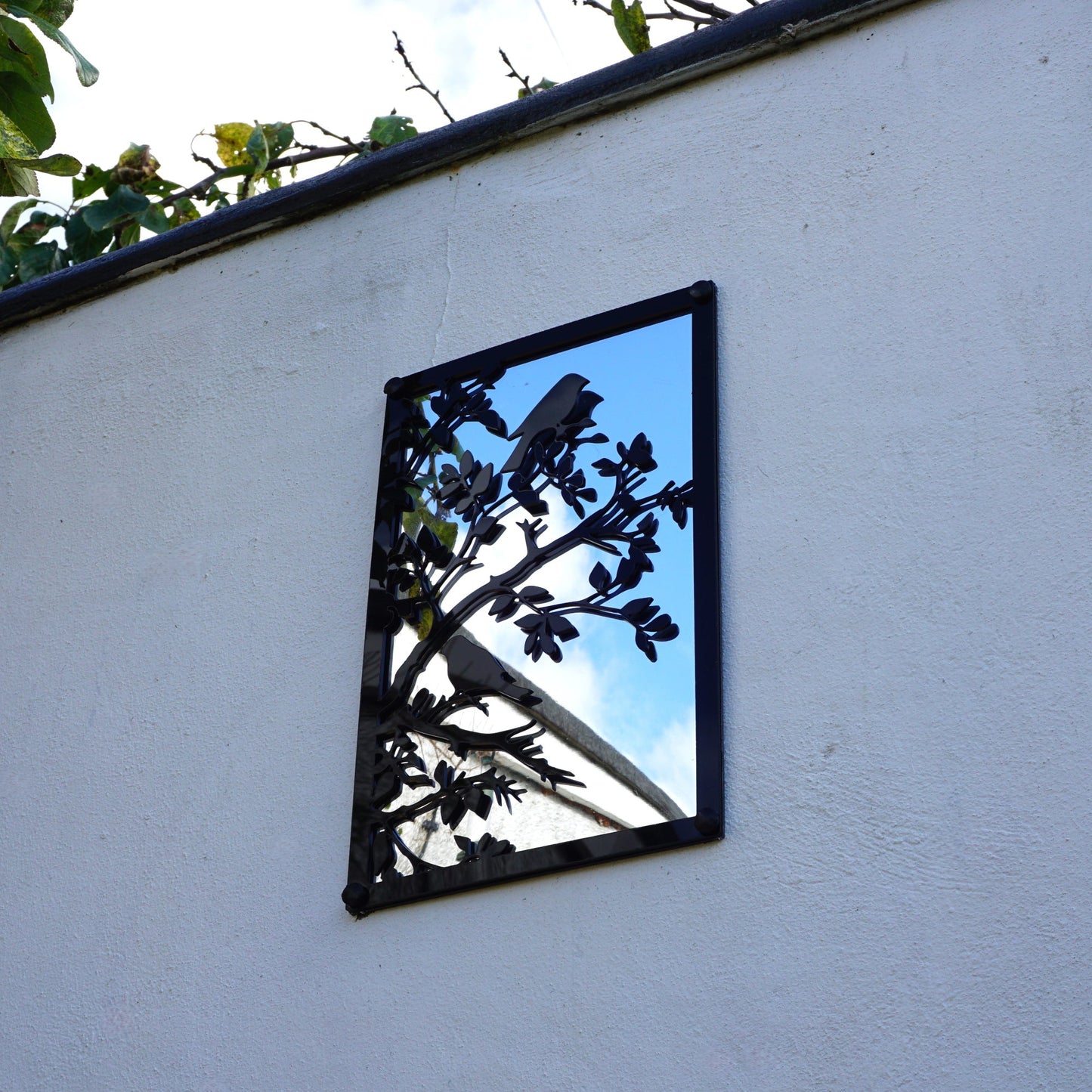 Song Birds in a Tree, SunCatcher Garden Mirror Rectangular Design