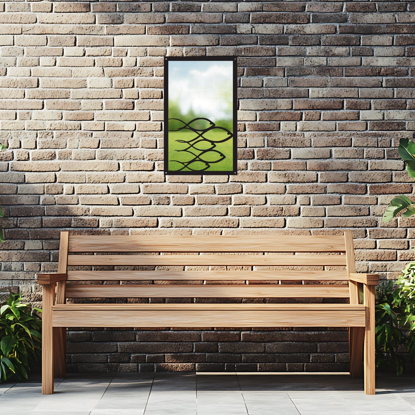 Swimming Fish, SunCatcher Garden Mirror Rectangular Design