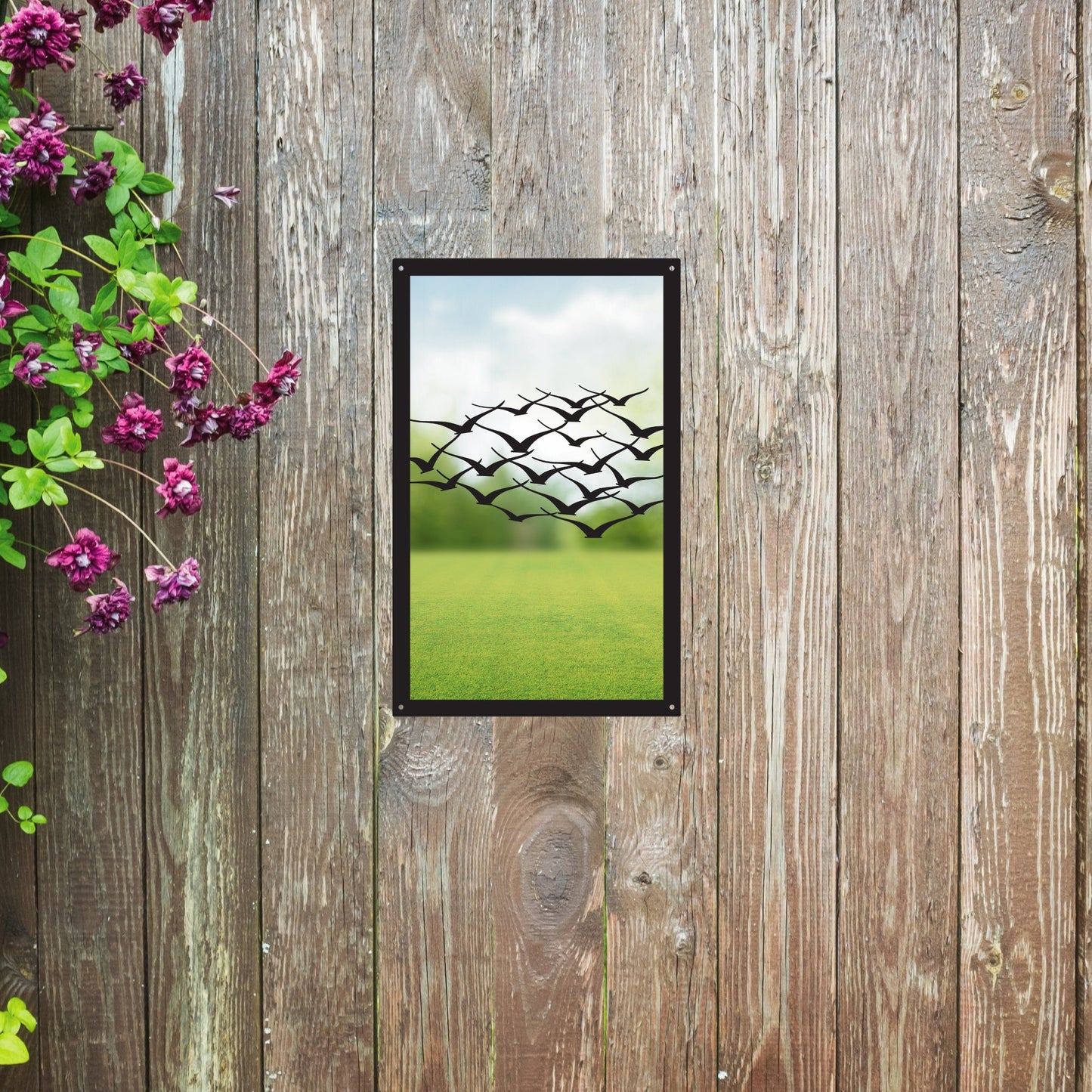 Flock of Birds, SunCatcher Garden Mirror Rectangular Design