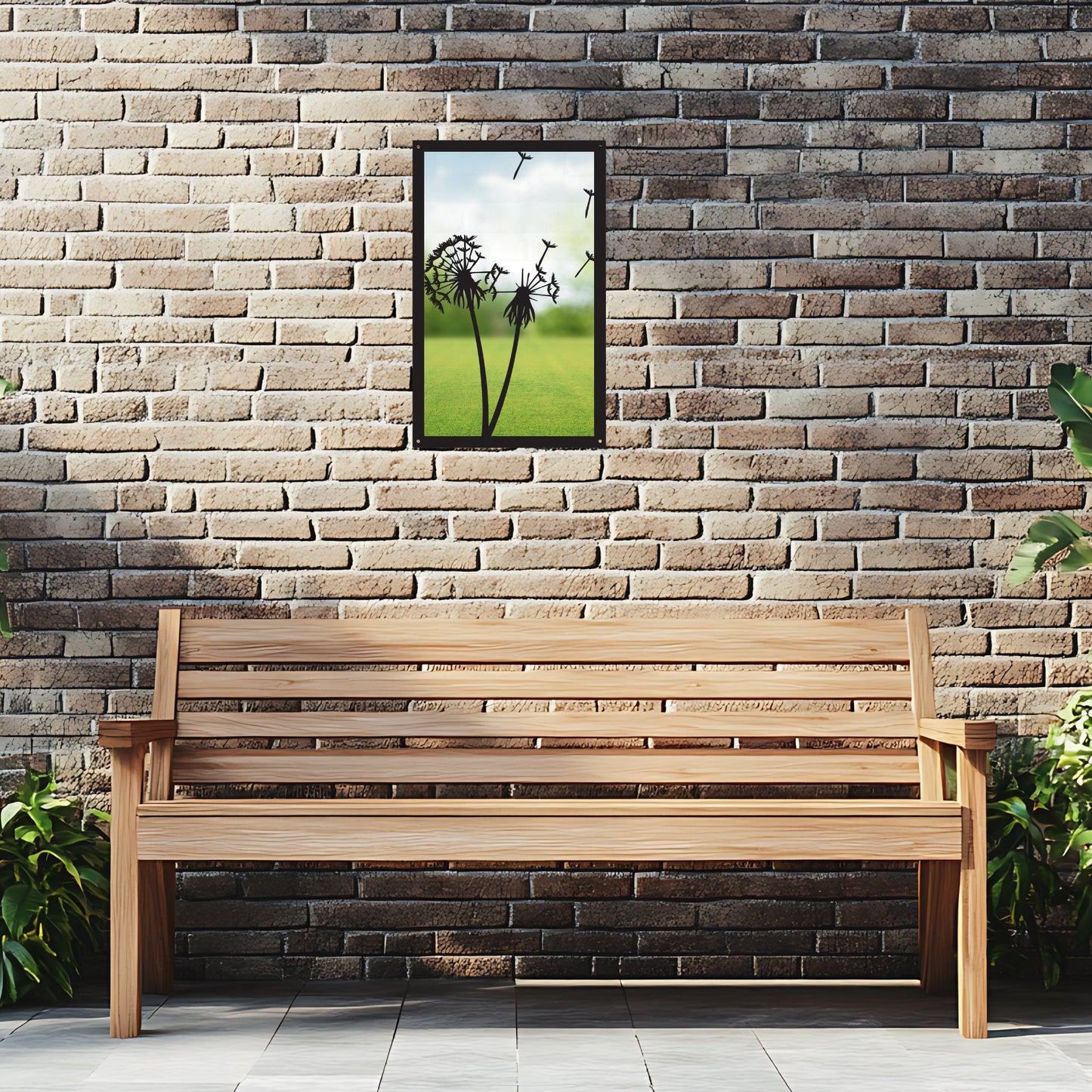 Dandelion in the Wind, SunCatcher Garden Mirror Rectangular Design