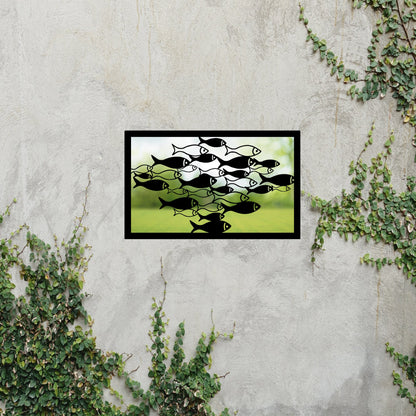 School of Fish, SunCatcher Garden Mirror Rectangular Design