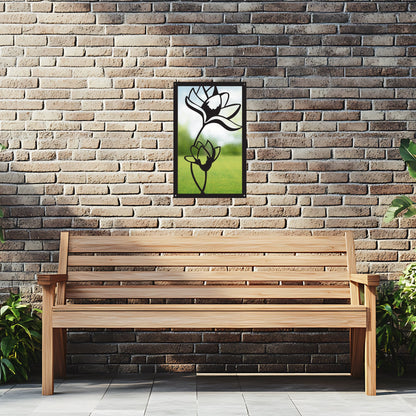 Lotus Flower, SunCatcher Garden Mirror Rectangular Design