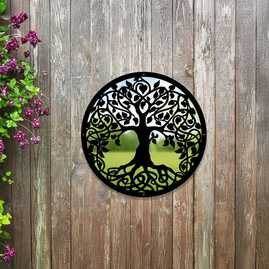 SunCatcher Garden Mirror Round Tree of Life Range of Sizes