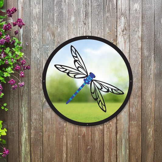 SunCatcher Garden Mirror Round Dragonfly Range of Sizes