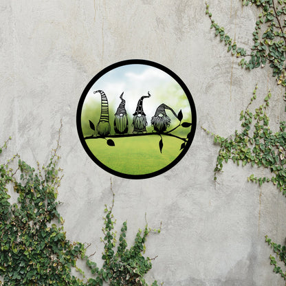 SunCatcher Garden Mirror Round Four Friendly Gonks Range of Sizes