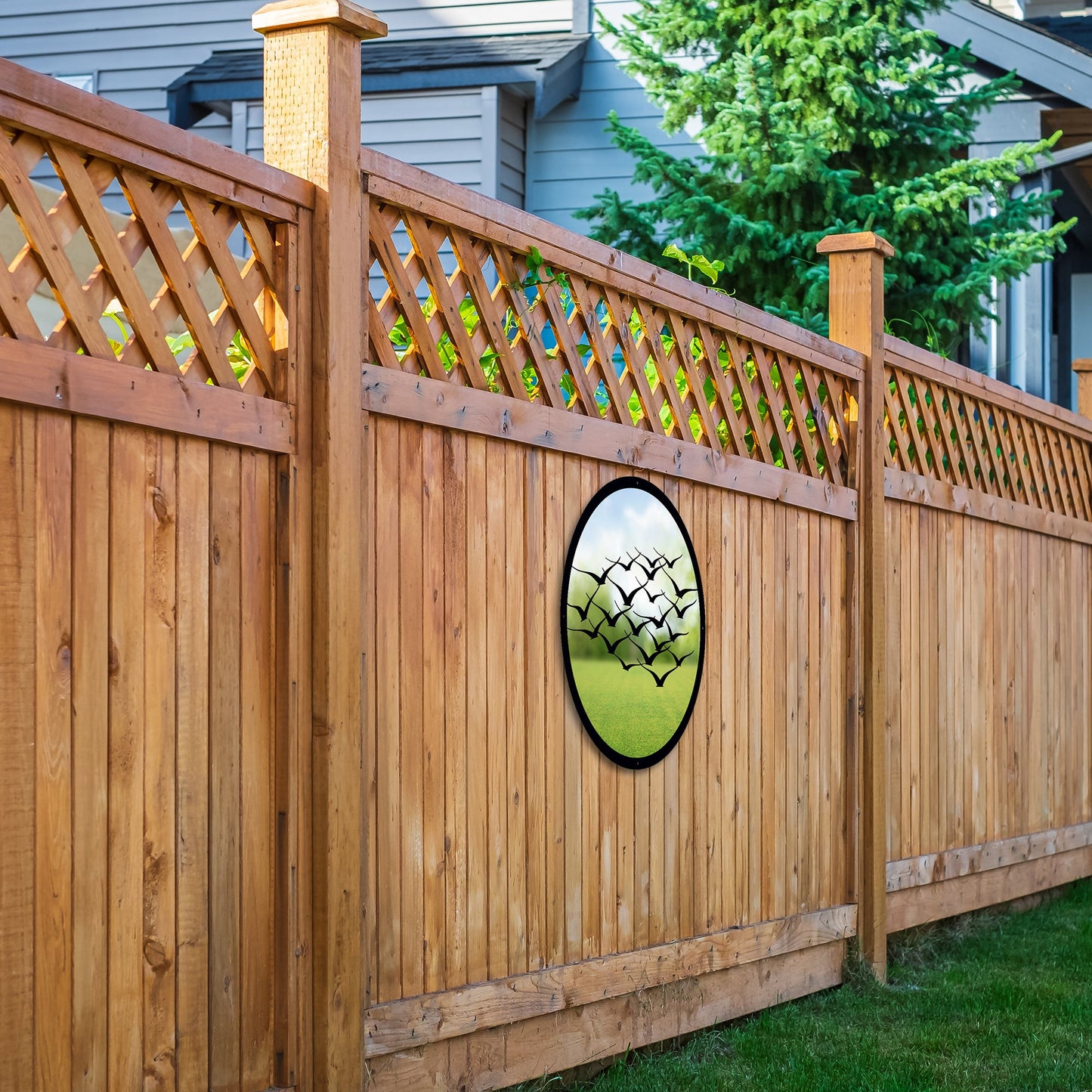 SunCatcher Garden Mirror Round Flock of Birds