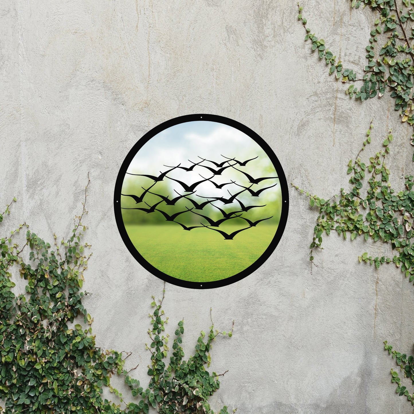 SunCatcher Garden Mirror Round Flock of Birds