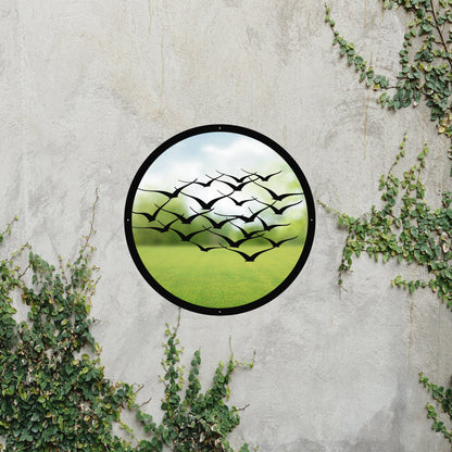 SunCatcher Garden Mirror Round Flock of Birds