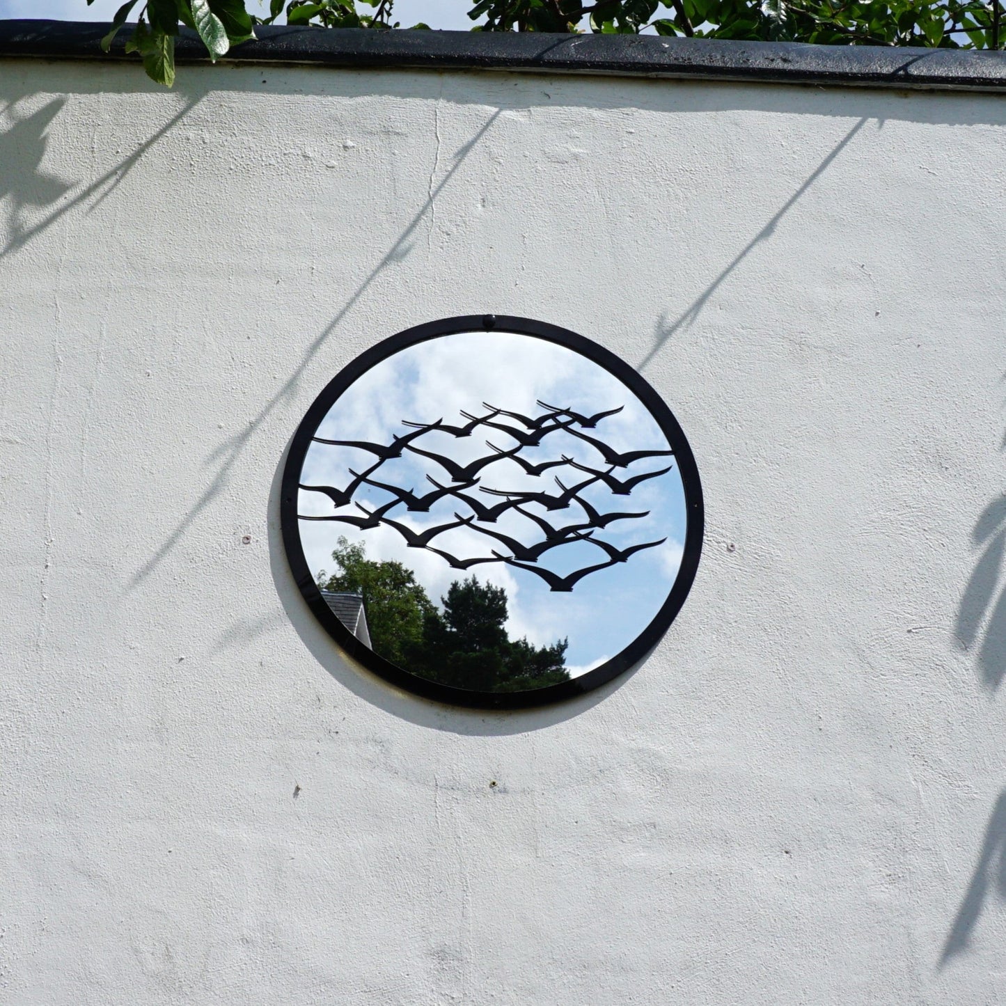 SunCatcher Garden Mirror Round Flock of Birds