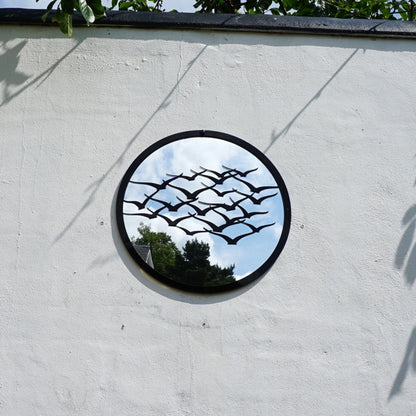 SunCatcher Garden Mirror Round Flock of Birds