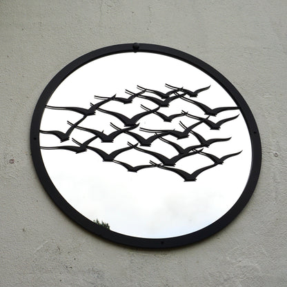 SunCatcher Garden Mirror Round Flock of Birds