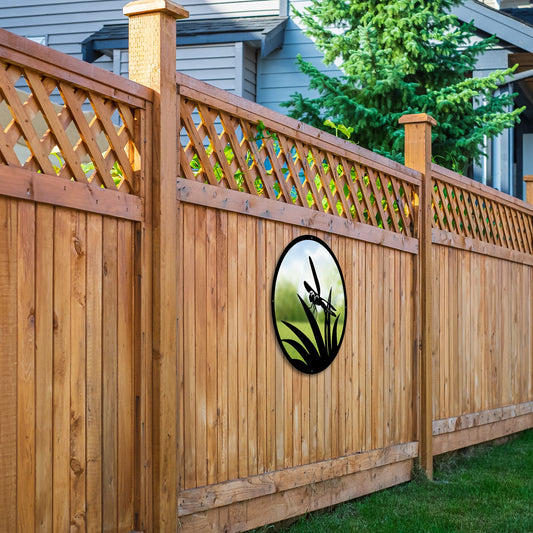 Round SunCatcher Garden Mirror Little Dragonfly