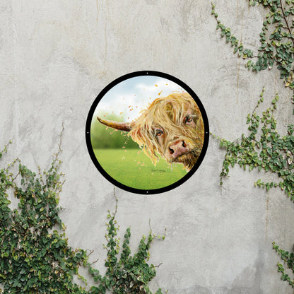 SunCatcher Garden Mirror Brody, Highland Cow Illustrations by Bree Merryn
