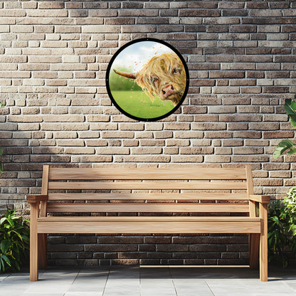 SunCatcher Garden Mirror Brody, Highland Cow Illustrations by Bree Merryn