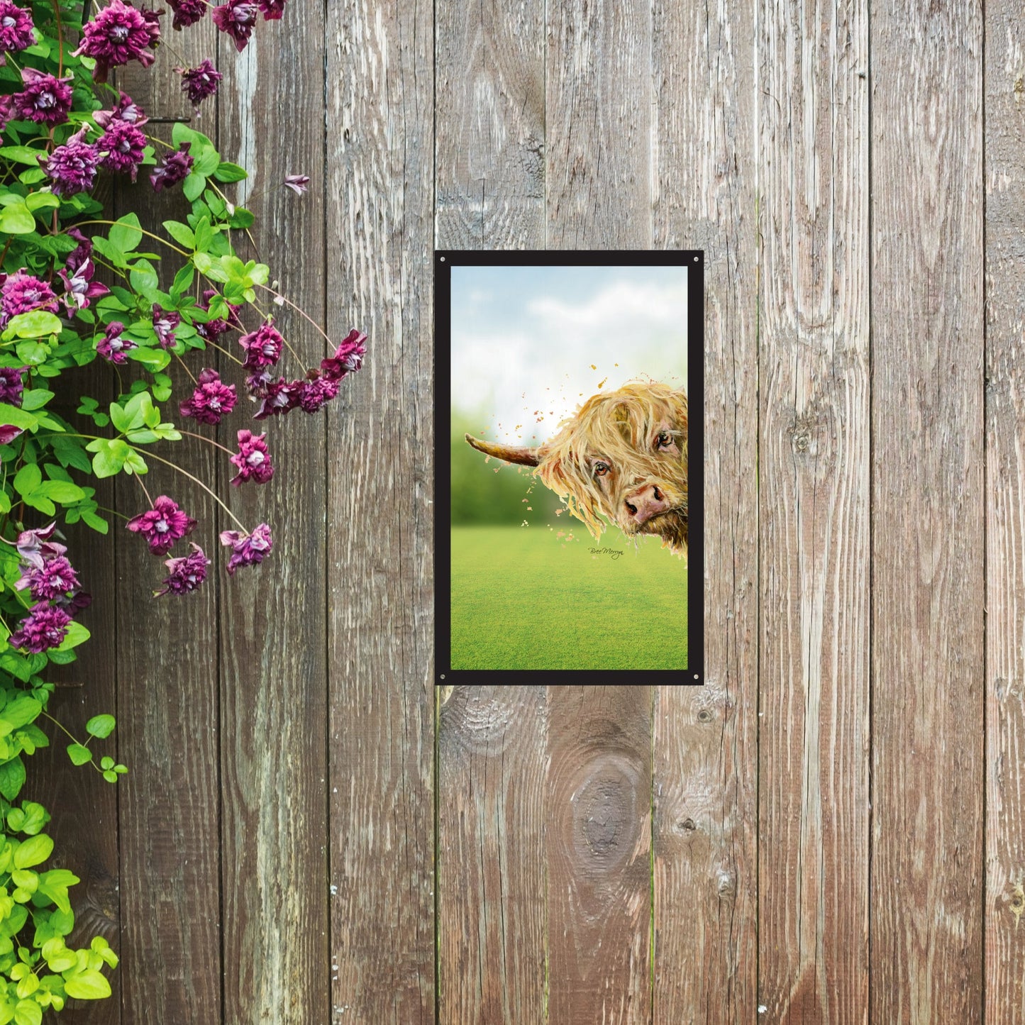 SunCatcher Garden Mirror Brody, the Highland Cow – Rectangular Illustrations by Bree Merryn