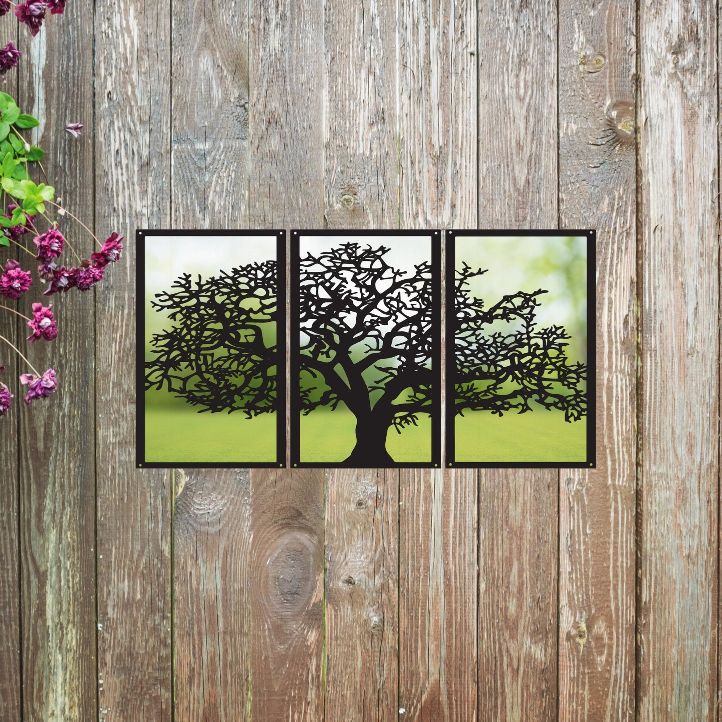 SunCatcher Garden Mirror Set of Three Panels Tree