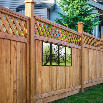 SunCatcher Garden Mirror Set of Four Panels Tree